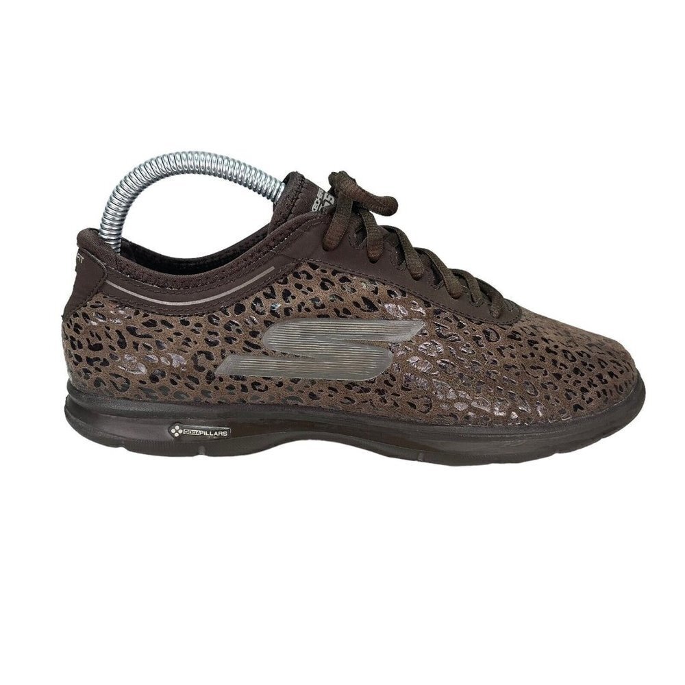 Skechers Go Step goga mat quick Fit brown chocolate leopard print‎ Size 7.5